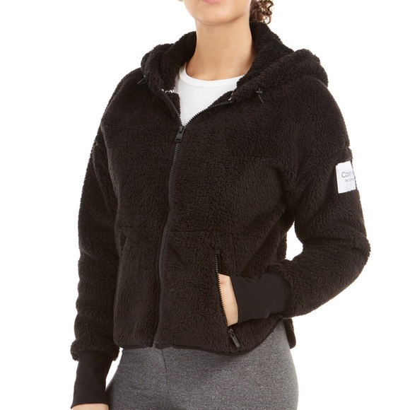 Calvin Klein Jackets & Blazers - Calvin Klein | Black Fuzzy Comfy Zip Up Hoodie